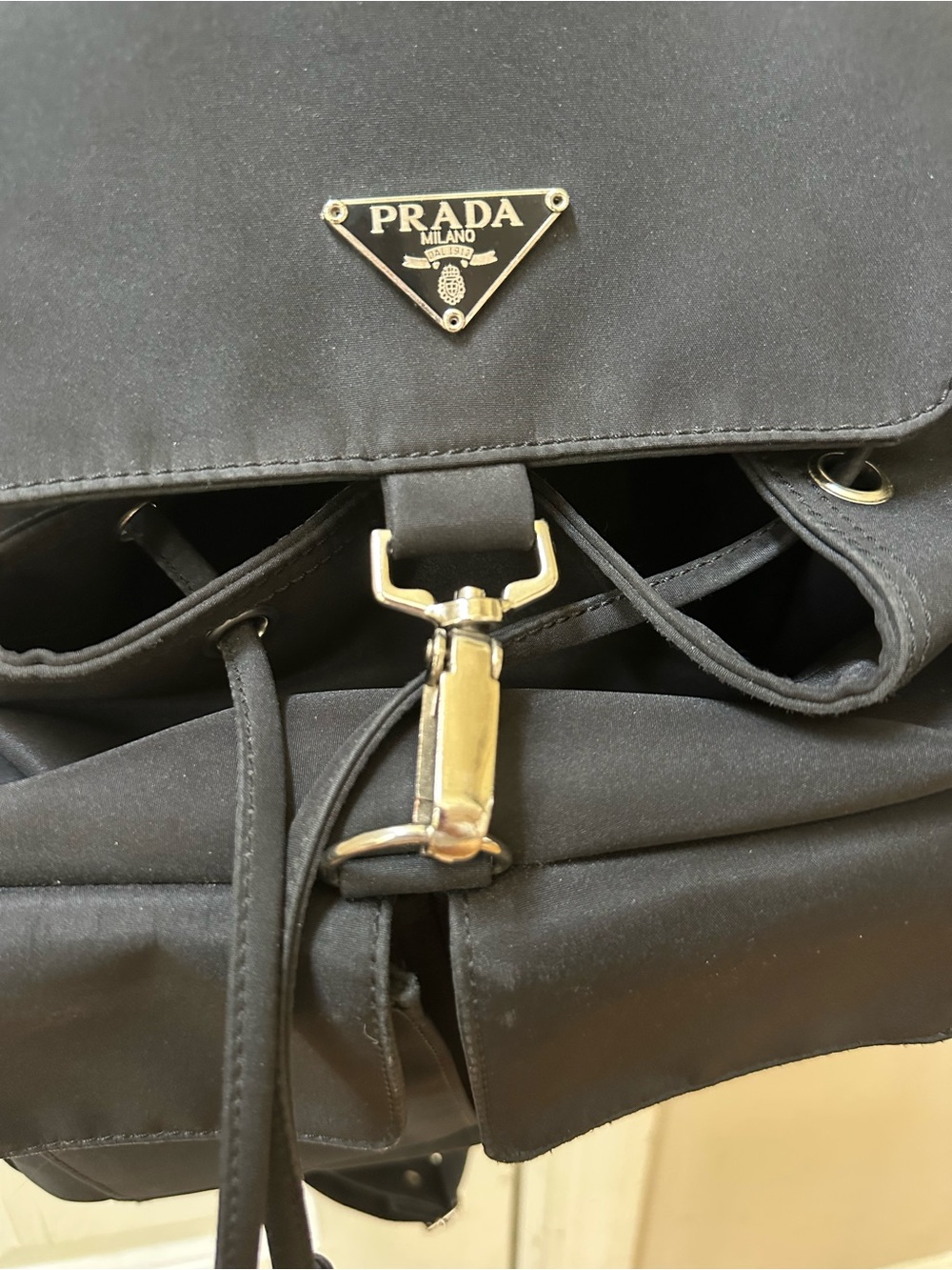Prada Black Nylon Backpack with Silver Hardware - Picture 2 of 11